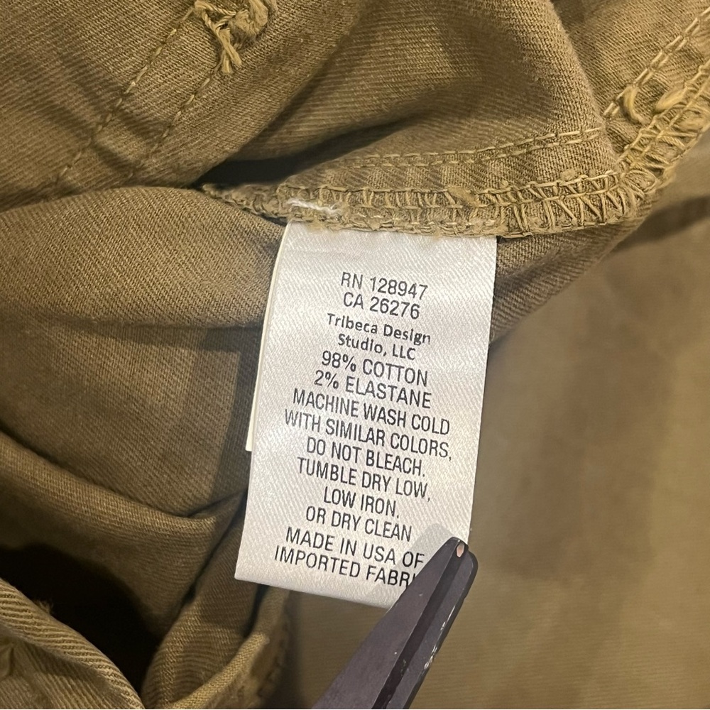 Nili Lotan Jenna Pant Low-Rise Twill Military Raw Hem Green Size 4 Patch Pockets - Picture 13 of 16